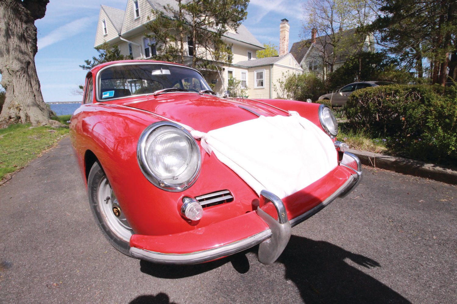 Even this vintage Porsche was masked